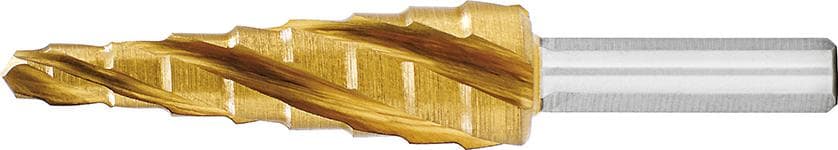 Burghiu HSS în trepte, TiN, ADVANCED LINE® cu 4 caneluri spiralate, Ø 4-12 mm, EXACT