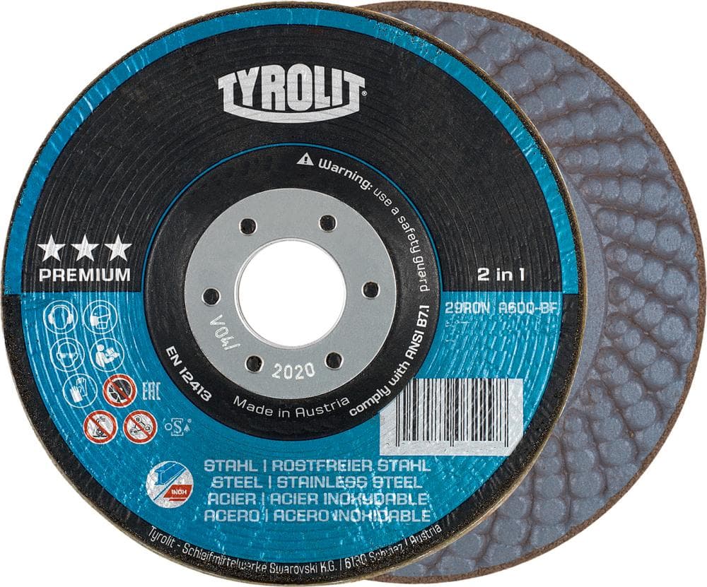 Disc de polizat RONDELLER® pentru oțel și inox, 125 mm, curbat, TYROLIT