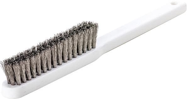 Perie de sârmă din inox V2A, 4 rânduri, 0.15 mm ondulată, 225/100 mm, industrie alimentară, Lessmann