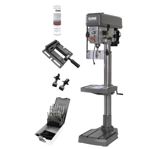 Mașină de găurit profesională cu coloană și invertor KBM 32 I-VARIO, max 32 mm în oțel, MK3, 400 V, 1100W, + accesorii, ELMAG