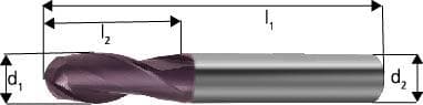 Freză cu cap sferic din carbură monobloc 1.0 mm, TiAlN, DIN 6535 HA, FORUM