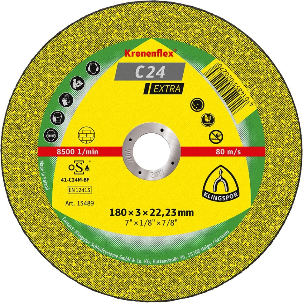 Disc de tăiere pentru piatră și beton, 115x2.5mm, curbat, KLINGSPOR
