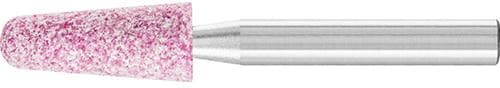 Piatră de șlefuit conică, corindon nobil ADW duritate M, coadă 6mm, 10x25mm, granulație 46, PFERD