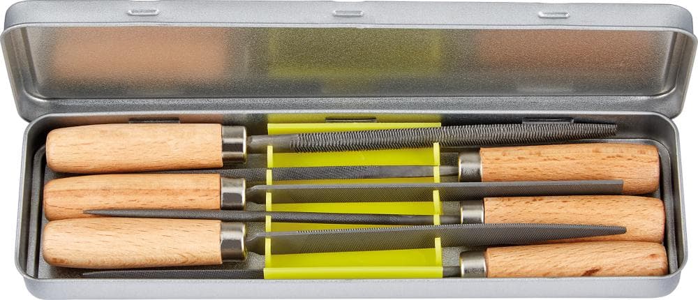 Set pile pentru chei, 6 bucăți, 100 mm, dantură 2, cu mâner, FORTIS