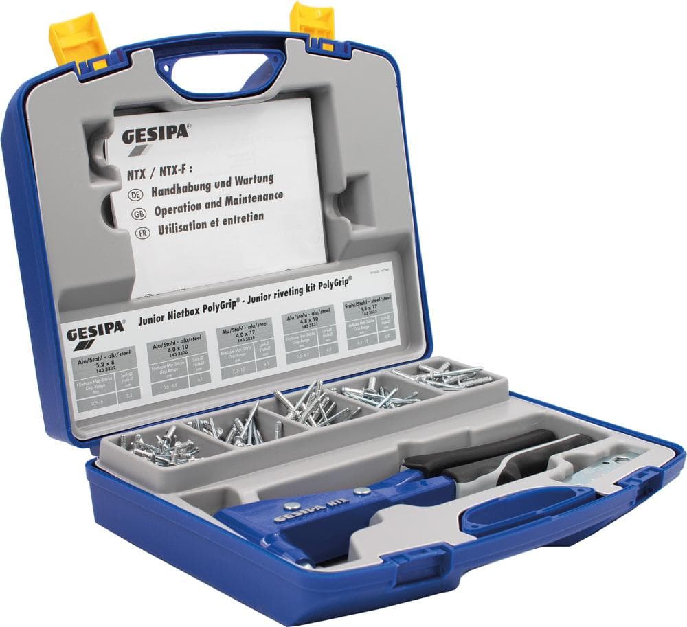 Set clește de nituit Junior Rivetbox NTX PolyGrip®, 1457662, GESIPA