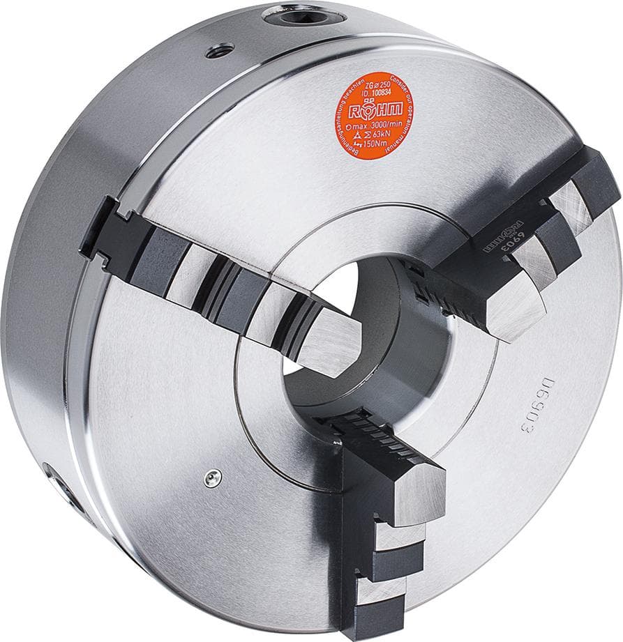 Universal de strung din fontă cu 3 bacuri ZG, 250/76mm, DIN 6350, RÖHM