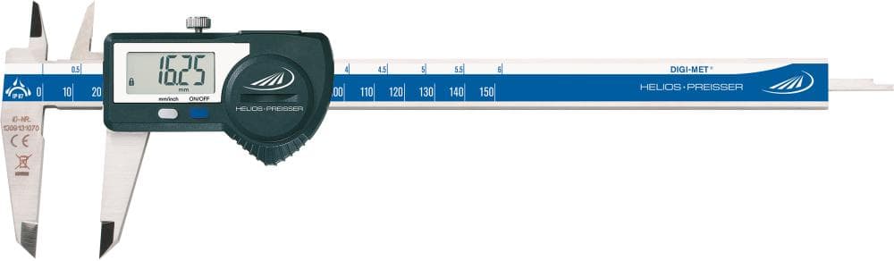 Subler digital 150mm, vârf 40mm, citire 0.01mm, DIN 862, inox, IP67, RS232, Digimatic, USB, HELIOS PREISSER
