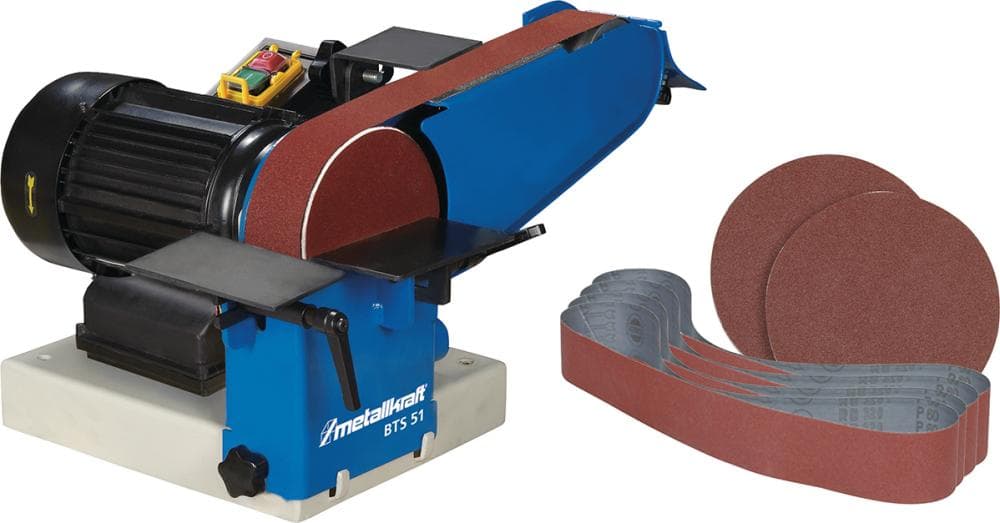 Set șlefuitor cu bandă și disc BTS 51, 230 V, bandă 50 x 1000 mm, disc Ø 150 mm, METALLKRAFT