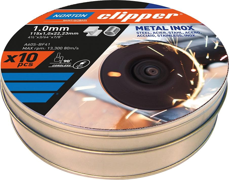 Disc de tăiere metal-inox 10x A60S-115x1,0x22,23, NORTON