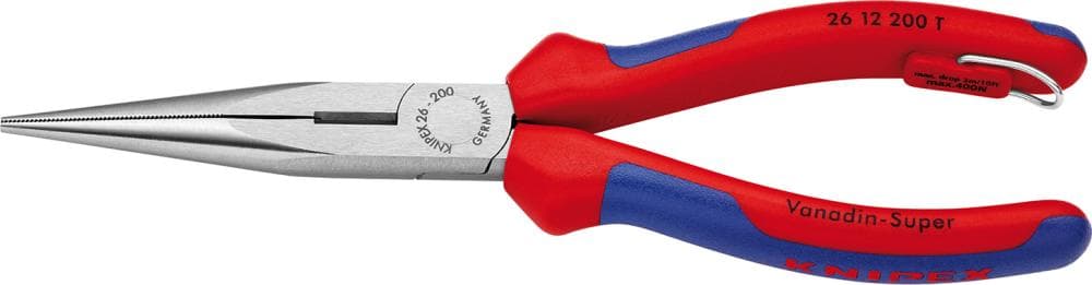 Clește bacuri semirotunde lungi, 200 mm, drepte, cu inel de fixare, 26 12 200 T, KNIPEX