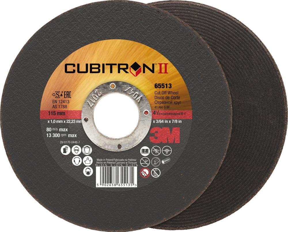 Disc de debitare pentru oțel inoxidabil, Cubitron II, 115x1mm, drept, 3M