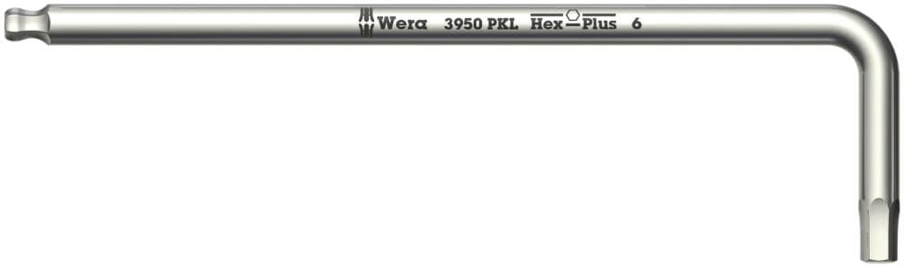 Cheie hexagonală 1,5 mm, formă L, cap bilă, execuție lungă, oțel inoxidabil, 05022700001, Wera