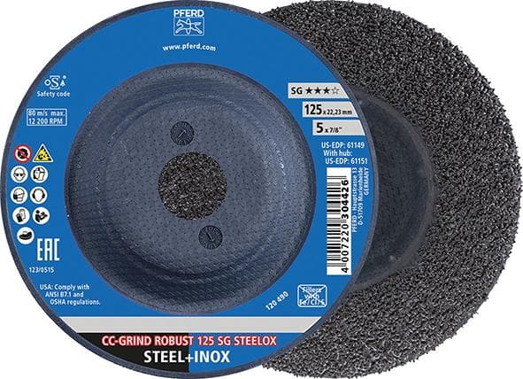 Disc abraziv SG CC-GRIND-ROBUST STEELOX, 125mm, PFERD