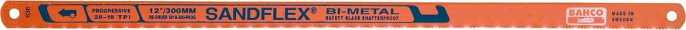 Pânză HSS bimetal SANDFLEX® progresivă, 300x13x0.65mm, 32-18 dinți/inch, 3818-300-PROG-100, BAHCO
