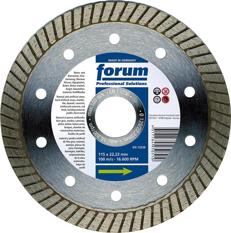 Disc de debitare diamantat SlimTurbo, 115x1.2mm, FORUM