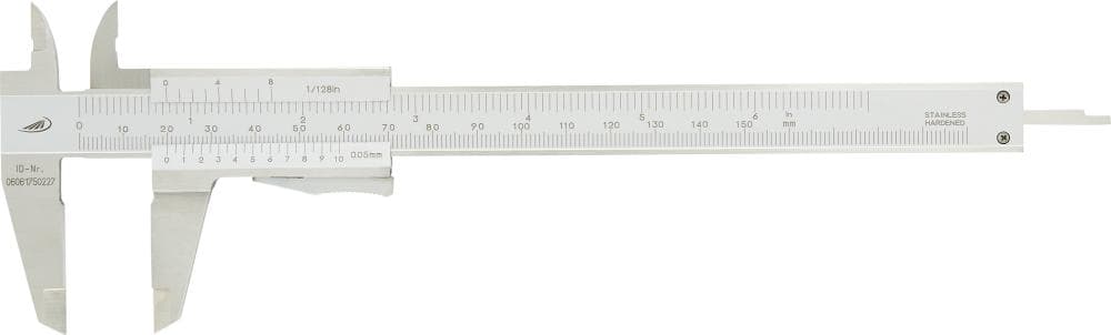 Subler 150 mm, vârf 40 mm, citire 1/20 mm, DIN 862, blocare instantanee, HELIOS PREISSER
