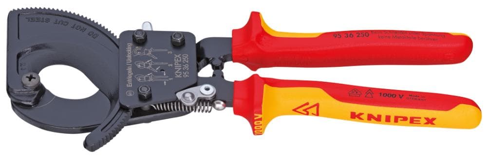 Foarfecă izolată VDE pentru cablu, 250 mm, capacitate tăiere Ø 32 mm, 95 36 250, KNIPEX