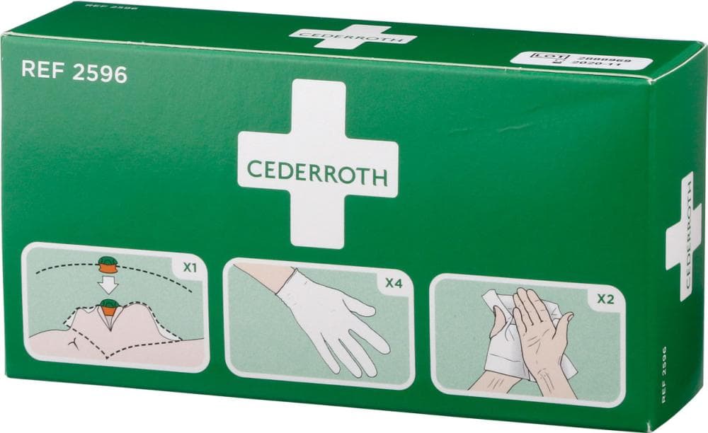 Pachet de protecție pentru prim ajutor cu mască, mănuși și șervețele, CEDERROTH Holthaus Medical