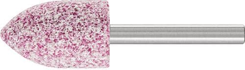 Piatră de șlefuit formă proiectil, corindon nobil ADW, duritate M, coadă 6mm, 8x16mm, granulație 46, PFERD