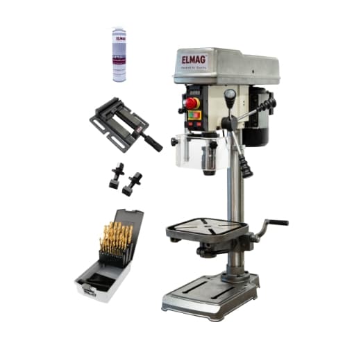 Mașină de găurit profesională cu coloană pentru banc KBM 16 T VARIO, max 16 mm în oțel, MK2, 230V, 550W, ELMAG