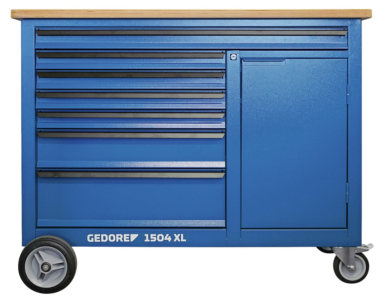 Banc de lucru mobil 1250x630x985mm, 7 sertare cu scule, 198 piese, 1504 XL-S-198, GEDORE