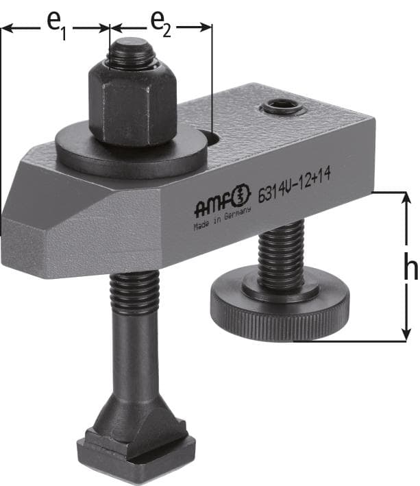 Bridă de prindere, teșită, cu șurub reglabil 10-40 mm, M12x12x100, AMF