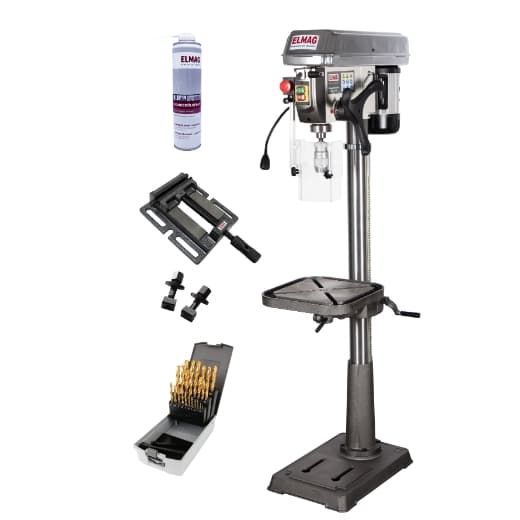 Mașină de găurit profesională cu coloană KBM 16 SN, max 16 mm în oțel, MK2, 400V, 550W, + accesorii, ELMAG