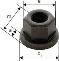 Piuliță hexagonală cu guler, M8x13mm, guler 18mm, DIN6331, AMF