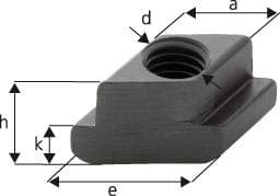 Piuliță rombică pentru caneluri T, M12x14mm, AMF