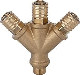 Distribuitor de aer comprimat, 3 ieșiri, conectare G1/4" cu filet exterior, RIEGLER