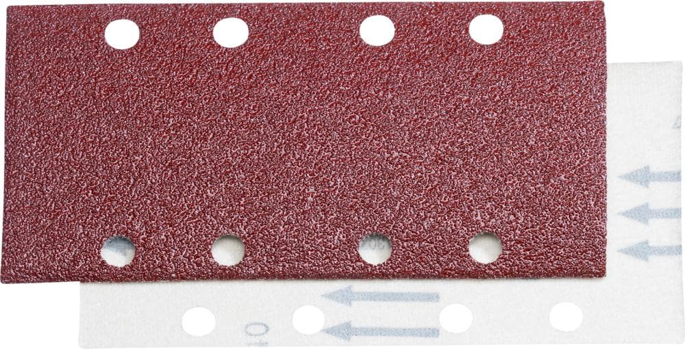 Hârtie abrazivă cu scai, set 6 buc, 93x178 mm, granulație 40, 8 găuri, corindon, FORTIS