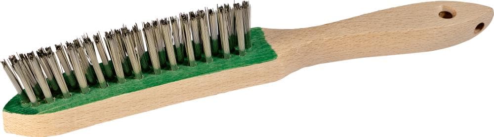 Perie de sârmă din inox V4A pentru cordoane de sudură, 3 rânduri, 0,3 mm dreaptă, 290/140 mm, ZEINTRA