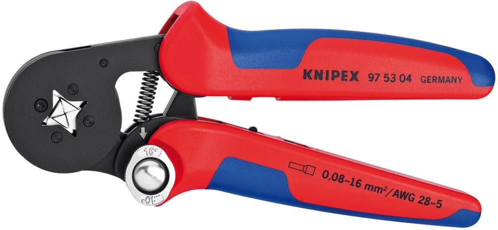 Clește de sertizat cu autoreglare, 4 bacuri, 180 mm, 0.08-16 mm², 97 53 04, KNIPEX