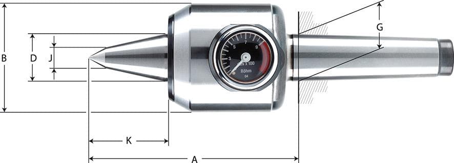 Vârf de centrare rotativ cu coadă conică MK3, Ø64mm, A120mm, 79920, RÖHM
