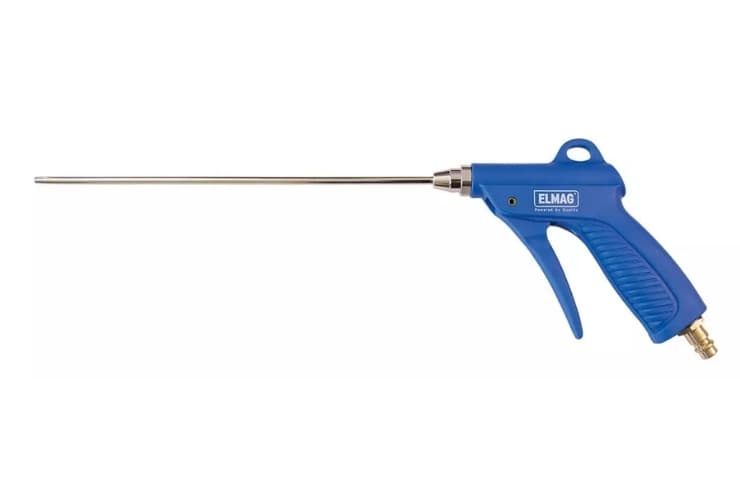 Pistol de suflat cu aer comprimat din poliamidă PA, cu tijă dreaptă 265 mm, complet cu racord, max 10 bar, 32256, ELMAG