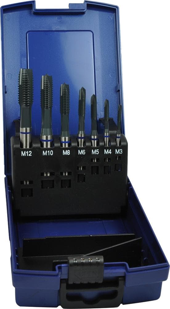 Set tarozi HSS-E de mașină pentru găuri străpunse, M3-M12, 7 buc, tratați cu abur, FORUM