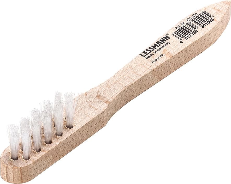 Perie de sârmă din nylon pentru bujii, 3 rânduri de sârmă, 0,15 mm dreaptă, 150/40 mm, Lessmann