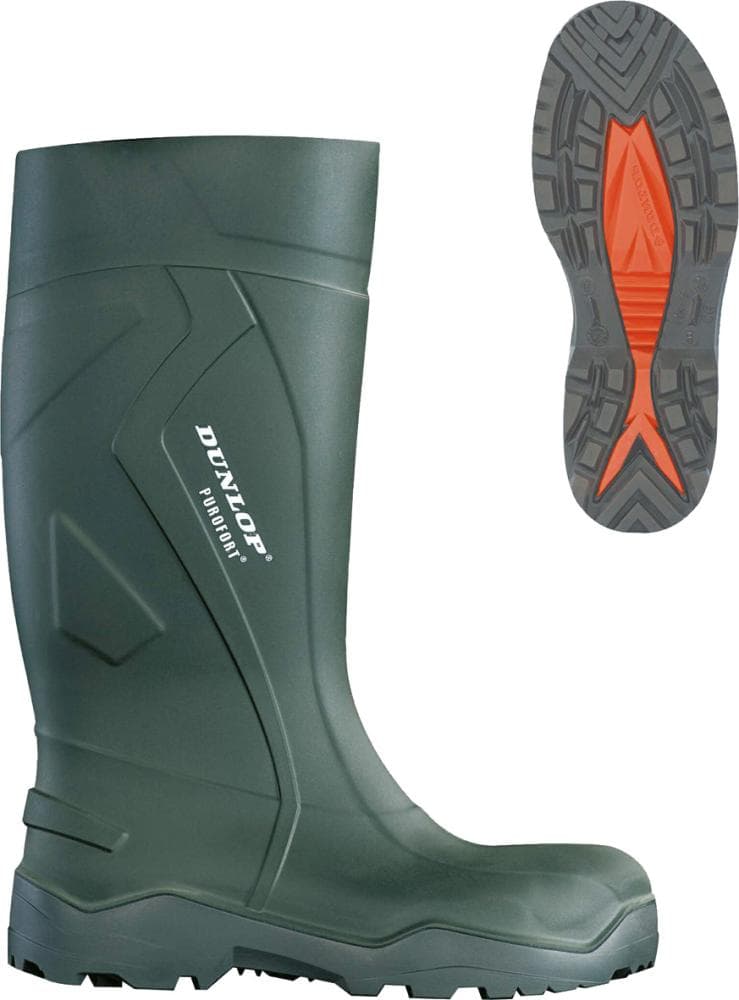 Cizme de protecție cu bombeu, Purofort® Plus full safety, S5 CI SRC, verzi, Dunlop