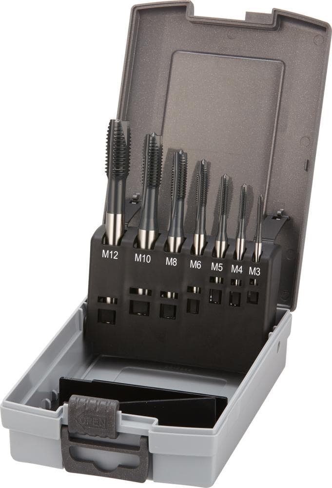 Set tarozi de mașină pentru găuri străpunse M3-M12, HSSE tratat cu abur, pentru inox, FORTIS