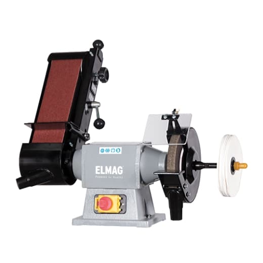 Polizor combinat KSM 1000/150 cu perie de sârmă, disc de pâslă, piatră și bandă abrazivă, 230V, 350W, 82034, ELMAG