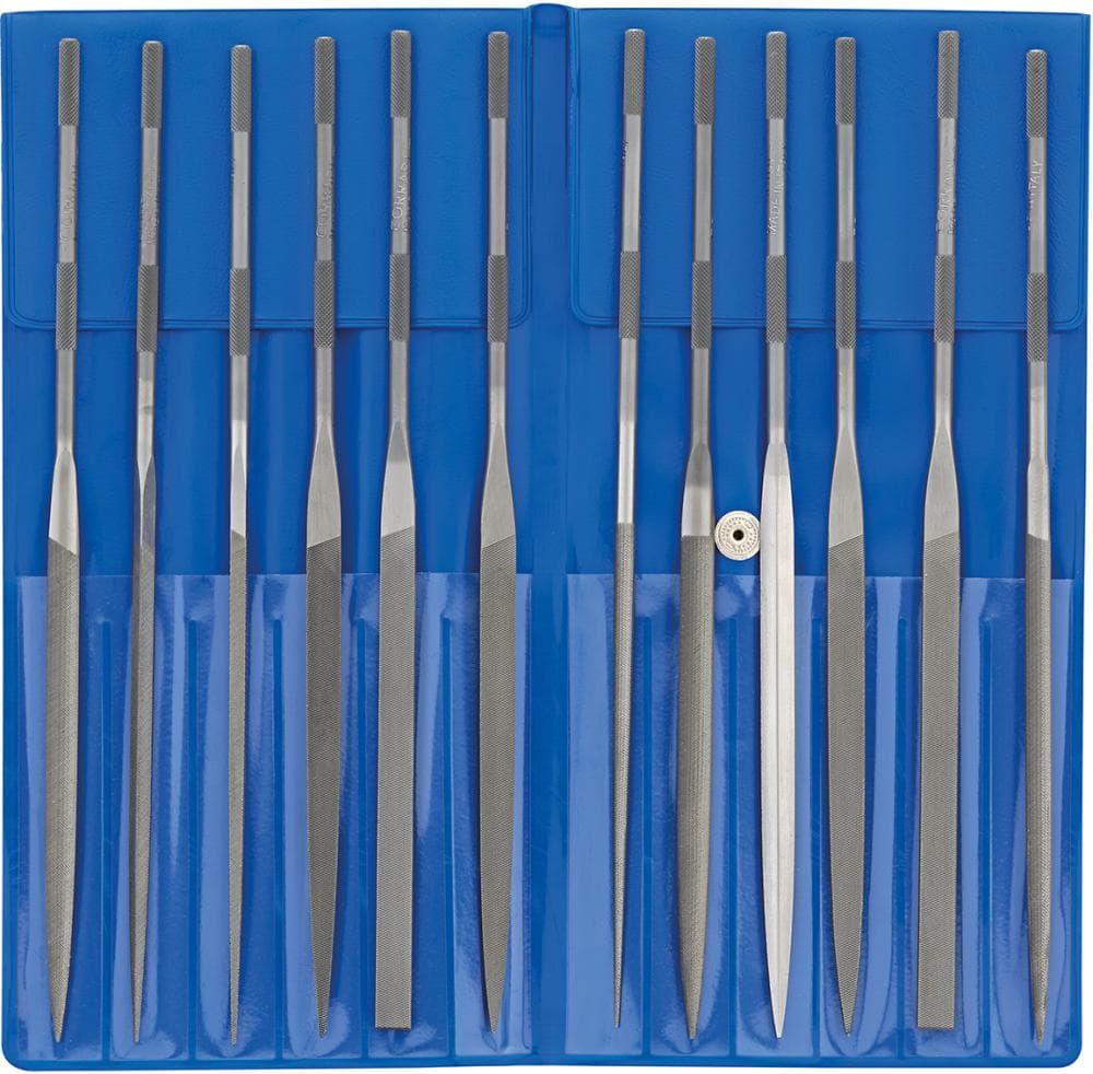 Set pile ac de precizie Corradi, 12 buc, 160 mm, dantură 1, fără mâner, PFERD