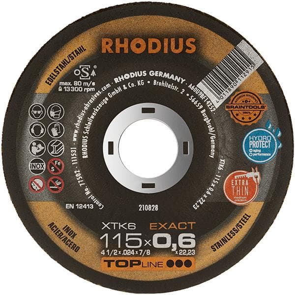 Disc de tăiere XTK6 EXACT 115 x 0,6 mm pentru inox, RHODIUS