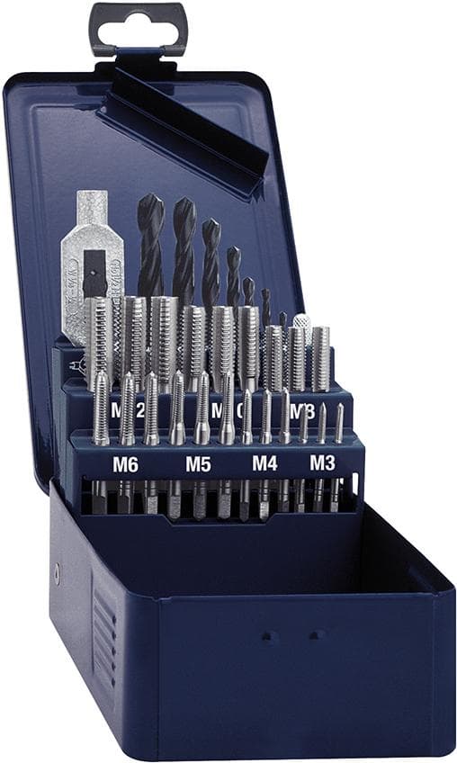 Set pentru filetare manuală M3-M12, blank, 29 piese, DIN 1814, FORUM