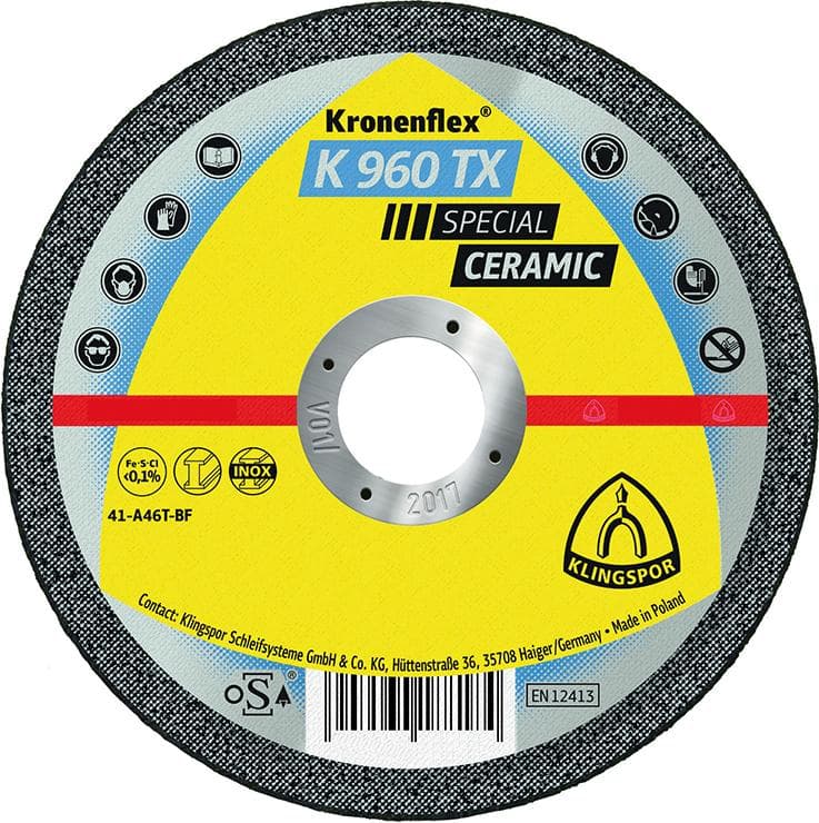 Disc de debitare pentru oțel și inox, 115x1 mm, drept, KLINGSPOR