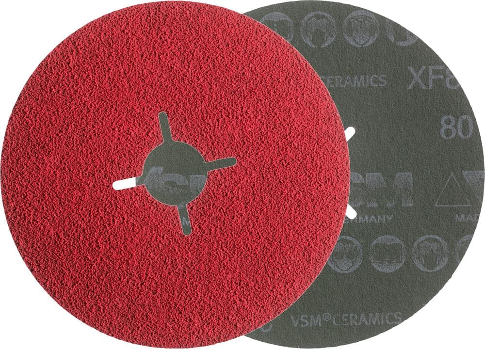 Disc abraziv de polizat pentru inox, aluminiu și oțel slab aliat, 125 mm, granulație 36, VSM