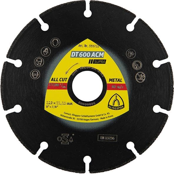 Disc diamantat DT 600 ACM Supra 115x1,3x22,23 mm, KLINGSPOR