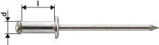 Nituri oarbe aluminiu/inox cap plat rotund 4x6mm, 1433589, GESIPA