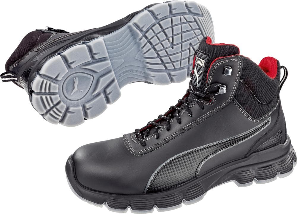 Bocanci de protecție cu bombeu Condor Black Mid 630101, S3 ESD SRC, negru-gri, Puma