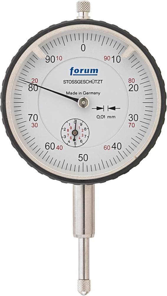 Ceas comparator de precizie 0-10 mm, protecție la șocuri, citire 0.01 mm, DIN 878, FORUM