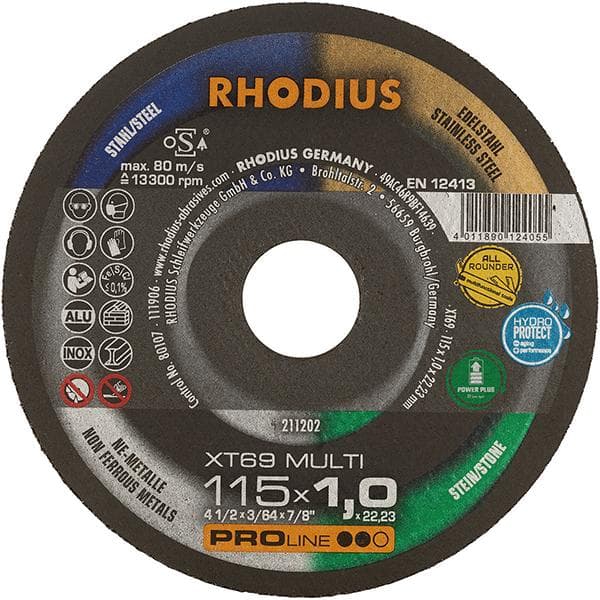Disc de debitare XT69MULTIPRO 115 x 1,0 mm, drept, Rhodius